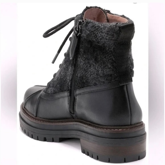 NEW LOUISE ET CIE LO SARNI3 BLACK LEATHER DUCK BOOTS SIZE 9.5 - Picture 15 of 16